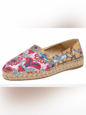 LIKE NEW RARE HTF Prada Multicolor floral Jacquard Espadrilles